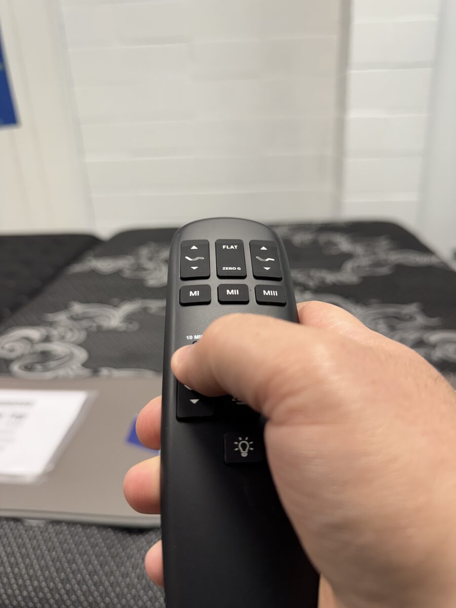 Wireless remote for BoxDrop Grayson adjustable base